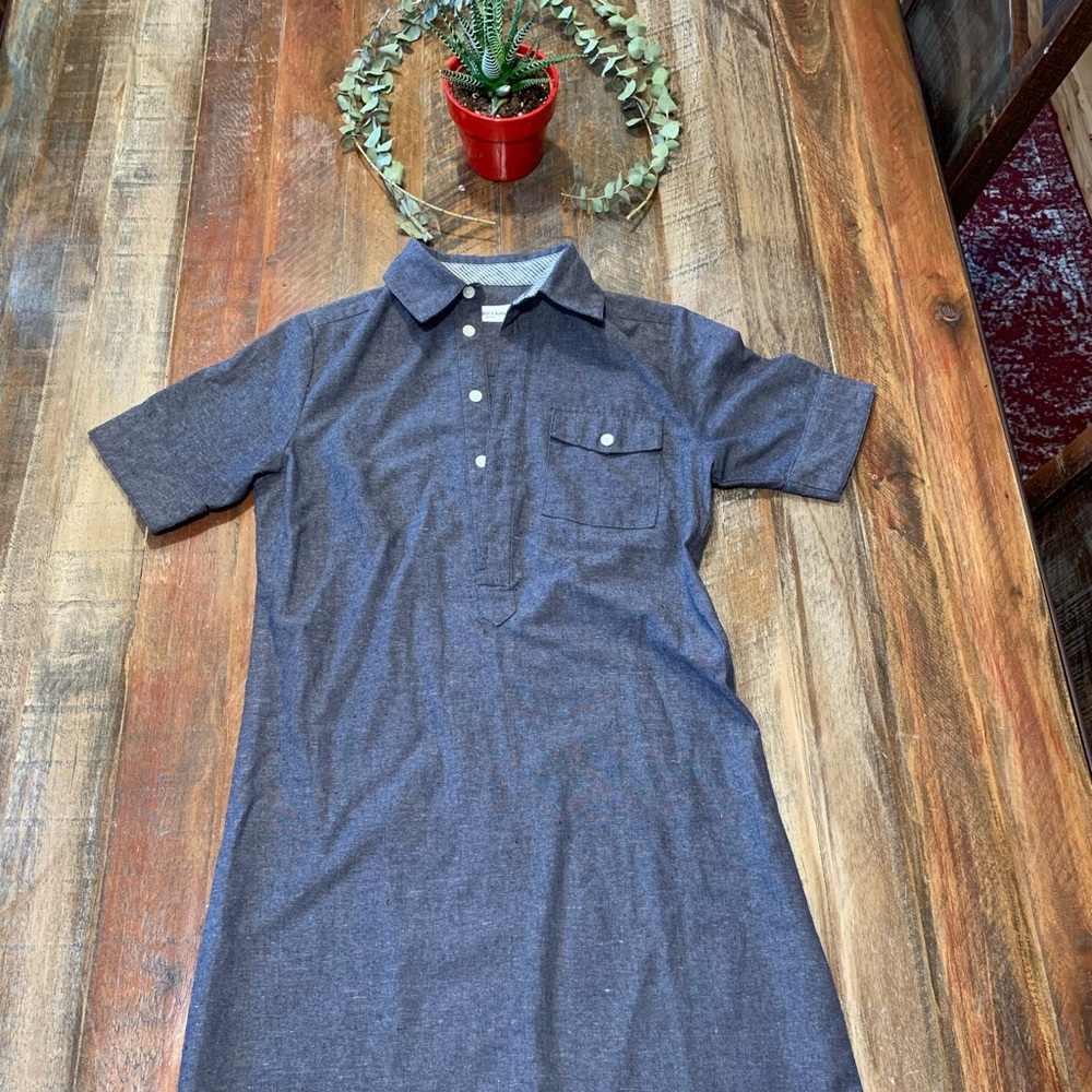 Bridge & Burn Indigo/Gray Collared Fitted Dress